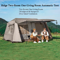 Cabin Tent 2 Room Large Family Camping Tent Automatic Quick Setup Waterproof UV Protection Outdoor 4 Season Ridge Tent