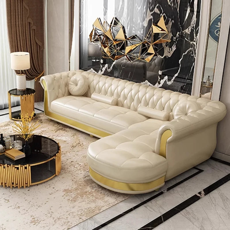 Luxury Chesterfield Sofa Home Office Hotel Living Room Furniture Modern Leather Sofa Set Подставка Под Ноги Офисная Divano
