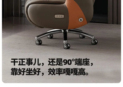 P A63 Heating Massage Office Chairs Ventilation Leather Relaxing Portable Desk Chair Recliner Nordic Comfy Silla Home Office