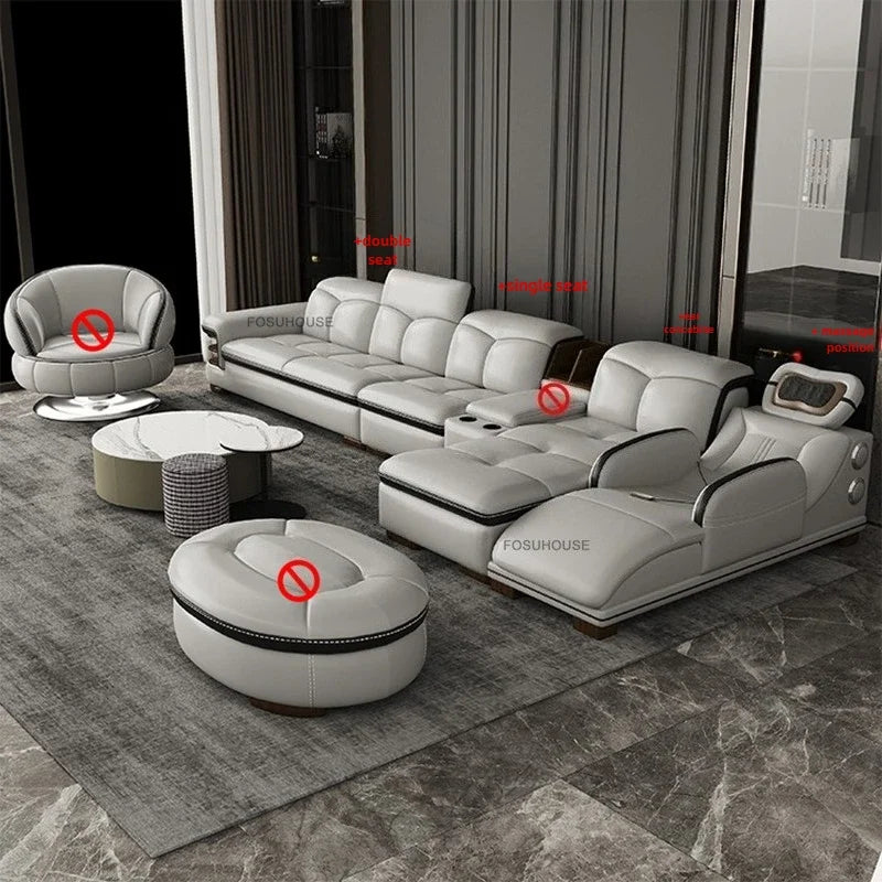 European Luxury Living Room Sofas Home Leisure Sofa Bed Recliner Design Living Room Furniture Modern Corner Smart Massage Sofa