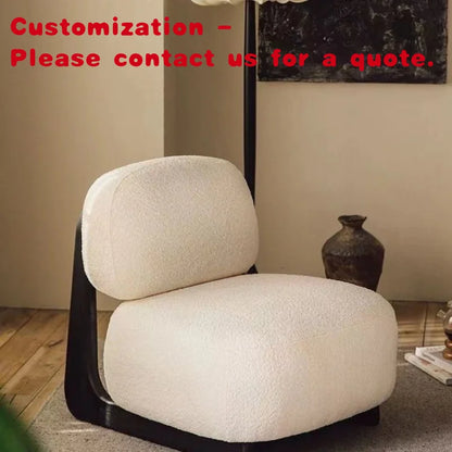 custom.ATUNUS Wabi Sabi Style Sofa Chairs Patio Lounge Chair Modern Nordic Wooden High Single Chair Living Room Furniture