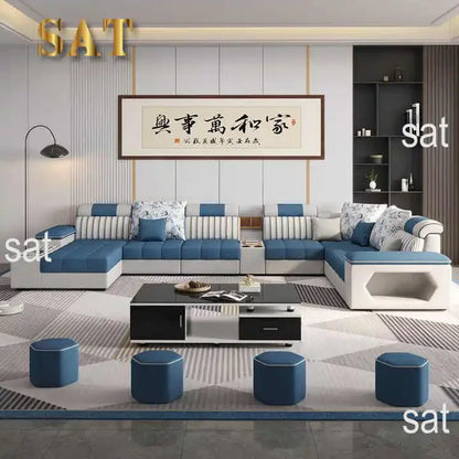 Italian Simple Modern Light Luxury Sofa Living Room Furniture White Grey Orange Corner Modular Sofa