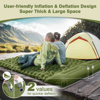 Outdoor 2 Persons Travel Bed Air Mat Double Sleeping Pad for Camping Self-Inflating Mat Sleeping Mattress with Pillow for Hiking