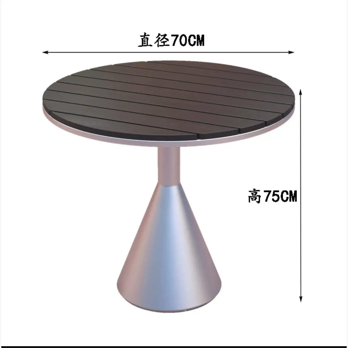 Leisure Sun-Proof Outdoor Bistro Set Small Round Table for Restaurant Music Bar and Patio Lounge Dining