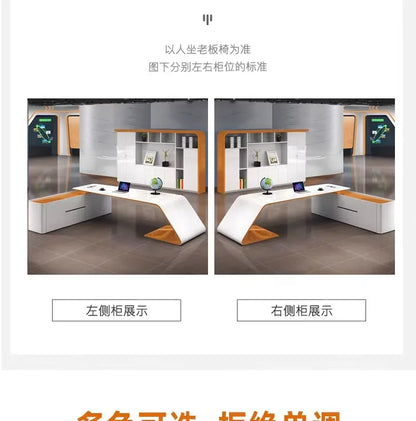 L Shaped Wooden Designer Office Desks Modern Luxury Drawers Large Computer Desks Asthetic Study Escritorio Office Furniture