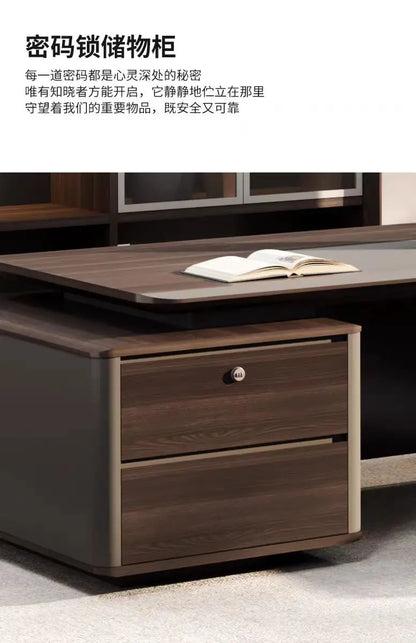 Boss Office President's Desk Light Luxury Advanced Sense Large Class Desk Furniture Chairperson's Office Desk And Chair Combinat