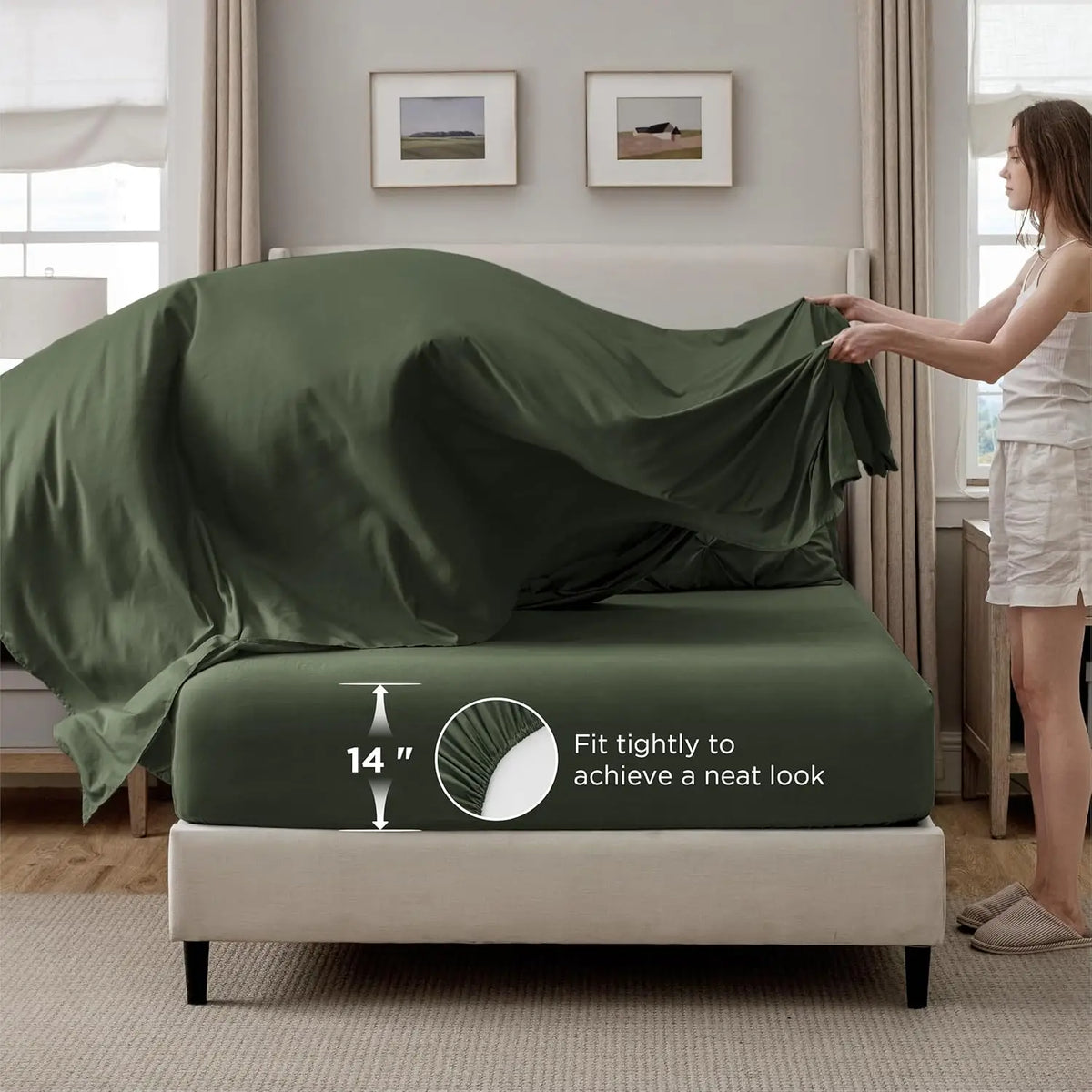 Oversized Queen Comforter Set Olive Green Bed in a Bag Oversized Queen 7 PCS GentleSoft™ Pintuck Bed Set Gift for Family Pinch P