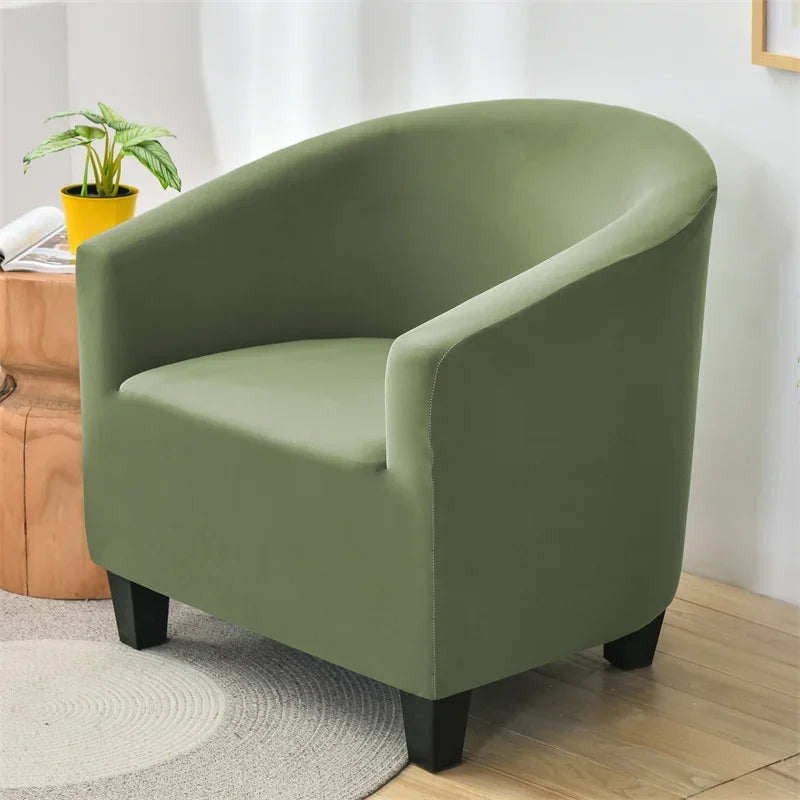 Solid Color Elastic Club Tub Chair Cover Spandex Single Sofa Slipcover with Seat Cover Armchair Protector Living Room Bar Hotel