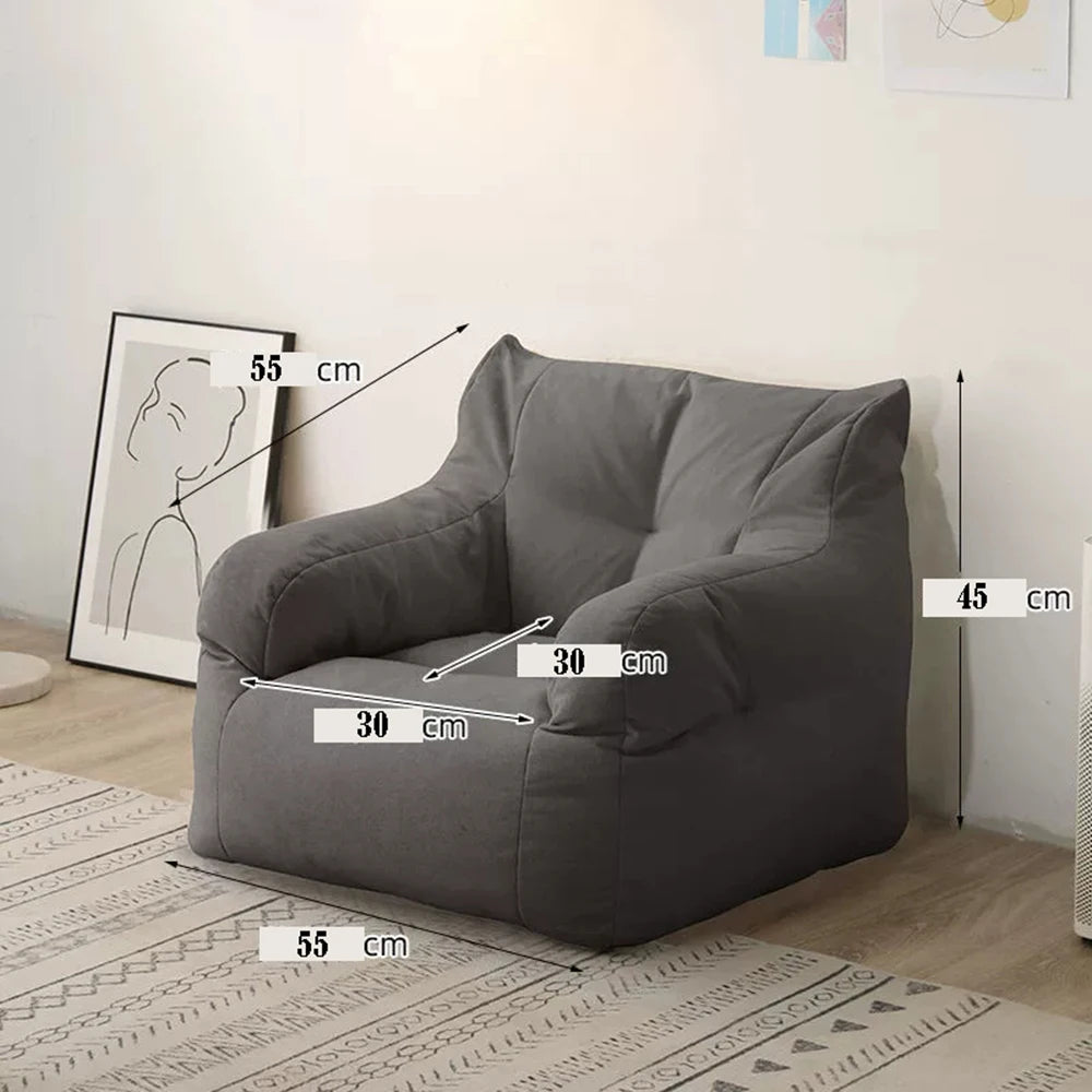 Small Double Bean Bag Sofa Double Seat Reclining Soft Comfortable Sofa Balcony Bedroom Washable Fabric Sofa