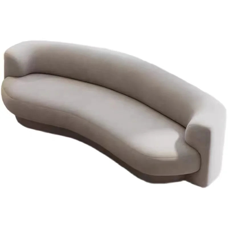Fabric Living Room Sofas European Beige Italian Curved Luxury Couch Double Modern Designer Divano Soggiorno Home Furniture