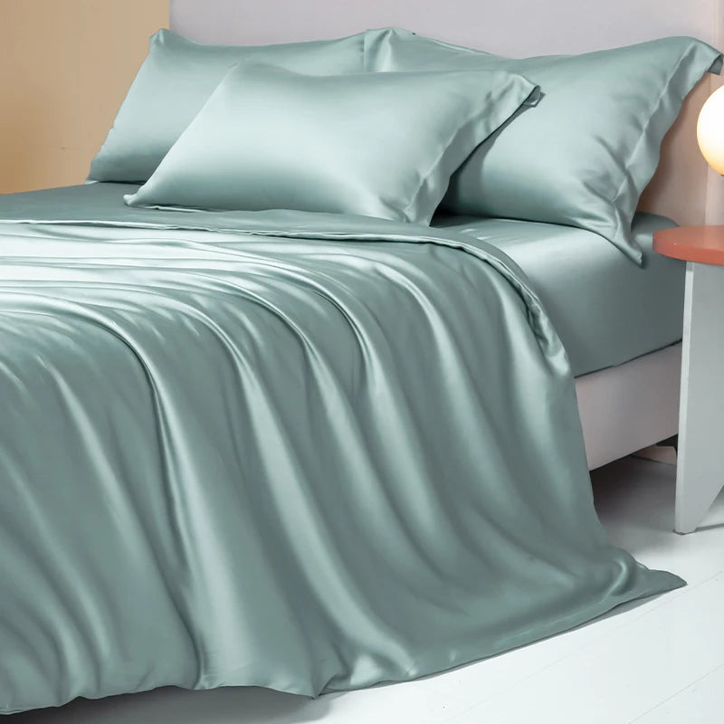 Premium 4/6pcs Egyptian Cotton Bed Sheet Set Soft Long Staple Cotton Bedding Set Luxury Silky Fitted Sheet Flat Sheet Pillowcase