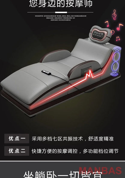 a48 Italy Genuine Leather Sectional Sofa with Bluetooth Speaker,Functional Headrest,Massage Chaise | L Shape Corner Couch