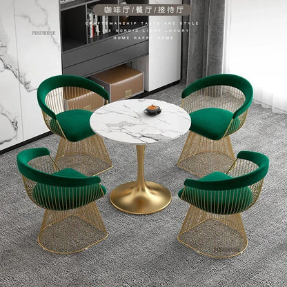 Nordic Designer Living Room Chair for Hotel Lobby Small Apartment Hollow Back Chairs Senior Leisure Creative Armchair for Cafe T
