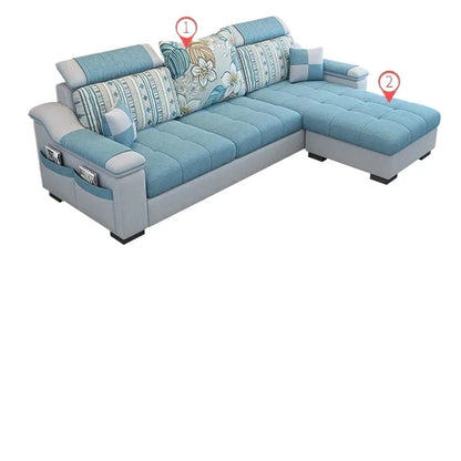 Fully Furnished Living Room Modern Fabric Sofa 3-Seater Removable Washable Cotton Linen Apartment Size