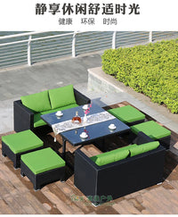 Outdoor rattan tables and chairs balcony rattan sofa courtyard leisure rattan art