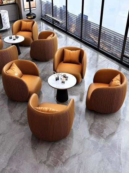 Modern sofa chairs in the hotel lobby and reception room