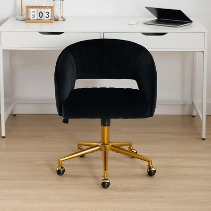 "contemporary velvet desk chairs with adjustable height and swivel base"