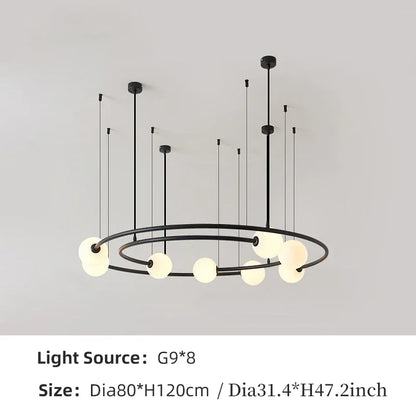 NEW 2025 Nordic Modern Creative Ring Pendant Chandelirer for Living Room Planet Round Hanging Lamp Glass Lampshade Decoration Li