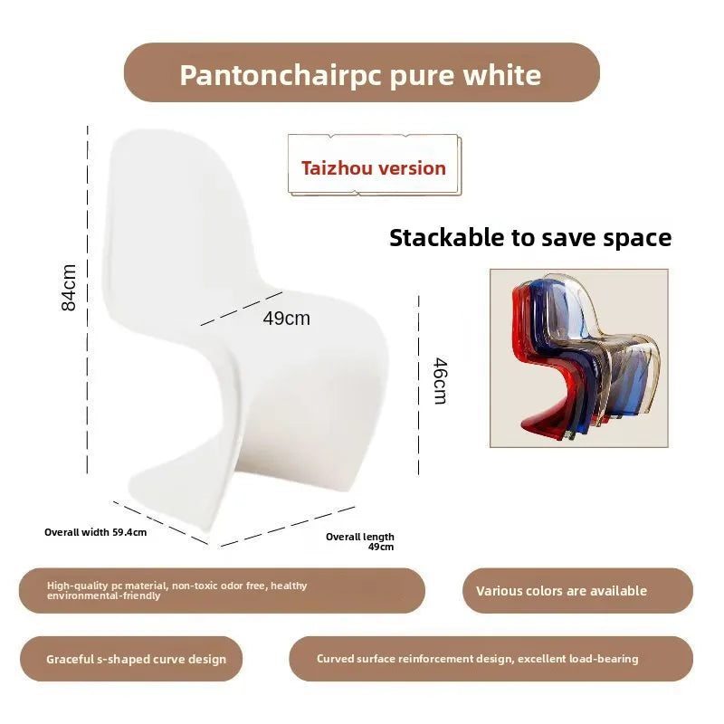 Nordic Modern Simple Creative Acrylic Plastic Dining Chair Red S Beauty Chair Crystal Transparent Pandong Chair Wow