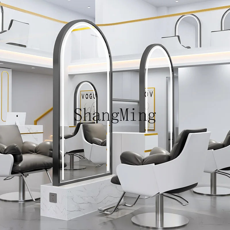 HJ Barber Shop Mirror Quick Cut Special Mirror Hair Salon Internet celebrity hair salon Full Lamp Mirror