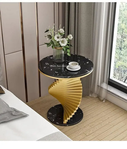 Style Light Luxury Marble Side Table Living Room  Sofa Corner  Creativity Balcony Small   Internet Celebrity Bedside Round