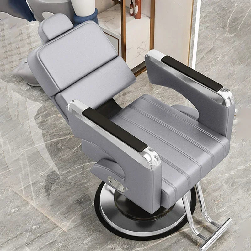 2025 Luxury Personalized Chair Barber Classic Hydraulic Reclining Release Salon Chair Leg Rest Professional Barberia Furniture