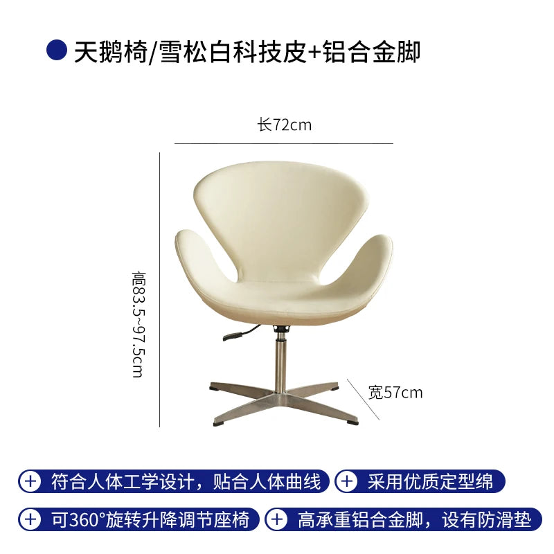 Single sofa chair swivel chair Nordic designer creative simple casual ins swan chair