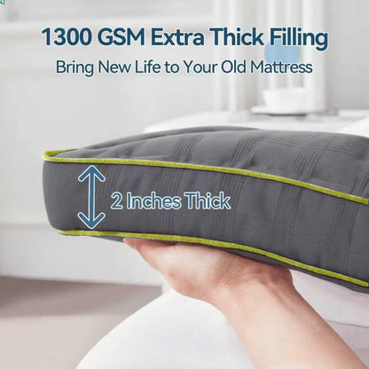 Extra Thick Mattress Topper for Back Pain Relief, Plush Mattress Pad, Soft Pillowtop Bed Toppers Ideal for Comfort and Support