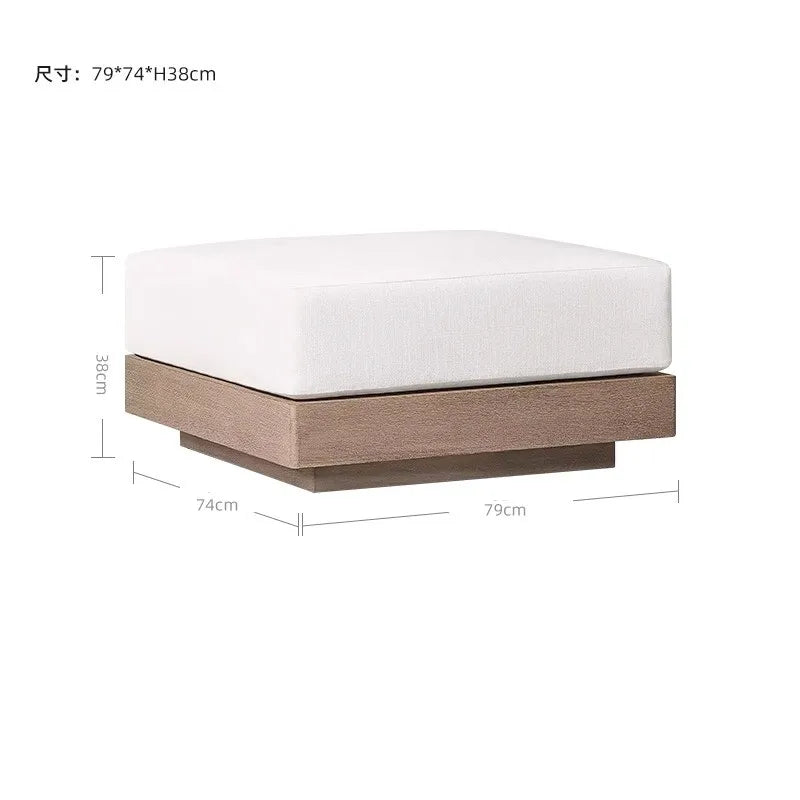Luxury Modern Teak Furniture Patio Garden High Quality Outdoor Teak Wood U Shaped Sectional Sofa Set