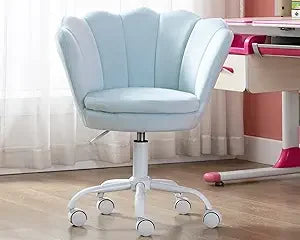 Cute Kids Desk Chair,Velvet Bedroom Chair Adjustable Child Computer Chair Swivel Shell Vanity Chairs for Girls Bedroom/Study Ro