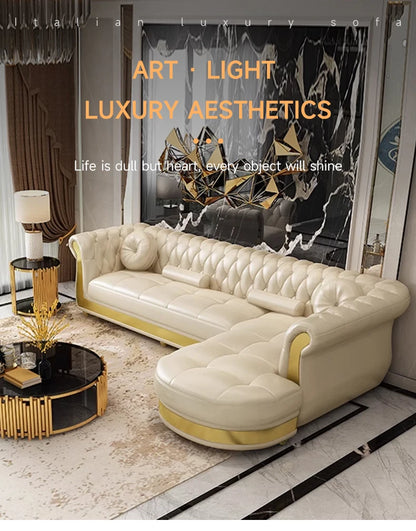 Luxury Chesterfield Sofa Home Office Hotel Living Room Furniture Modern Leather Sofa Set Подставка Под Ноги Офисная Divano