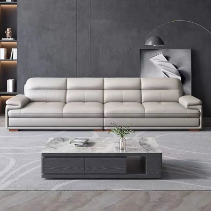 Leather sofa first layer cowhide modern simple size apartment living room left and right concubine leather sofa combination