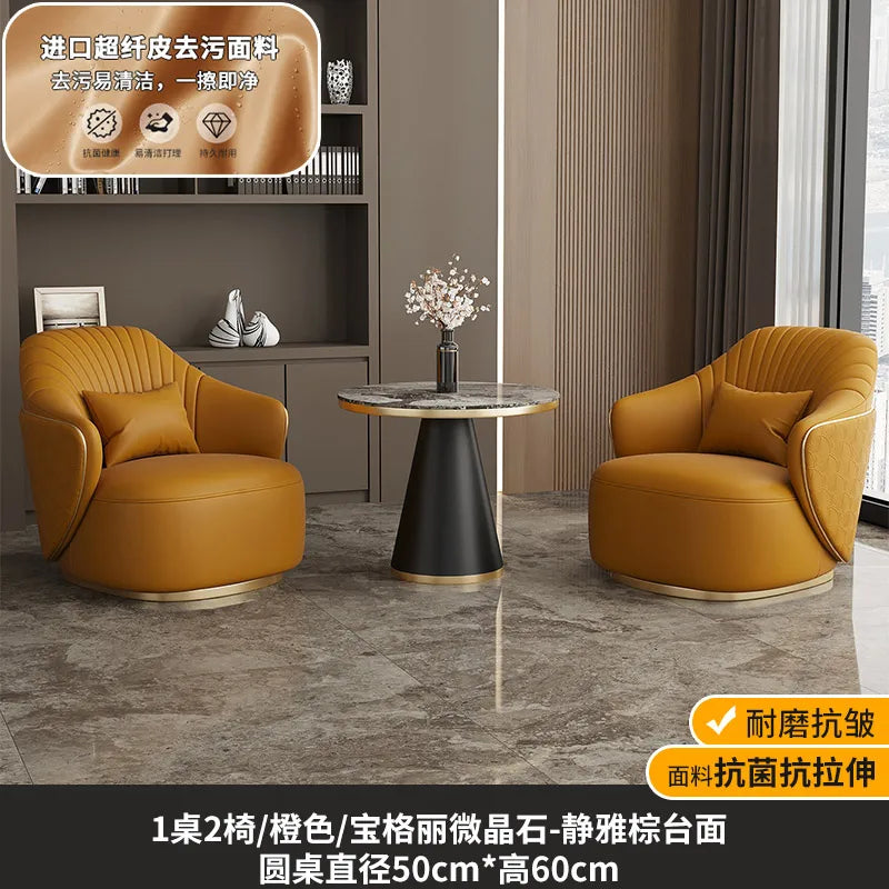 Modern light luxury single sofa chair home balcony negotiation reception table and chair combination designer office area leisur