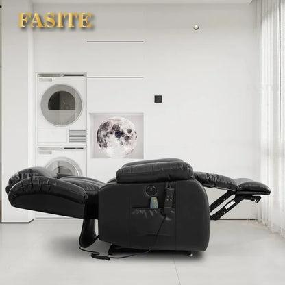 Infinite Position Power Lift Chair Lay Flat Recliner Dual Motor Sleeper Chair With Massage And Heating For Elderly Controllable