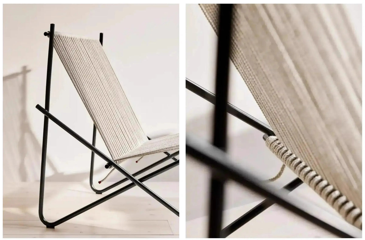 MOMO Bauhaus Leisure Chair Simple Design Living Room Sofa Balcony Rope Woven Stainless Steel Solid Frame Modern Outdoor Living C