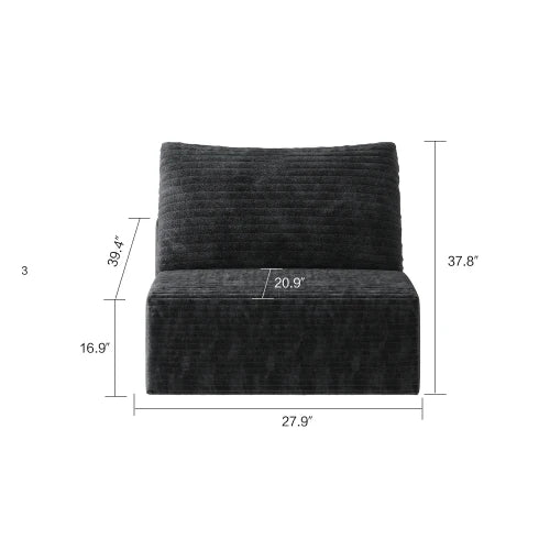 Cloud-style sectional sofa, with corduroy cover, fluffy memory foam cushions, easily assembled, modular recliner, large sofa set