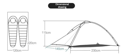 2 Person Ultralight Backpacking Tent Waterproof 3000mm 10D Nylon Double Layer Windproof Tent Camping Hiking Trekking Outdoor