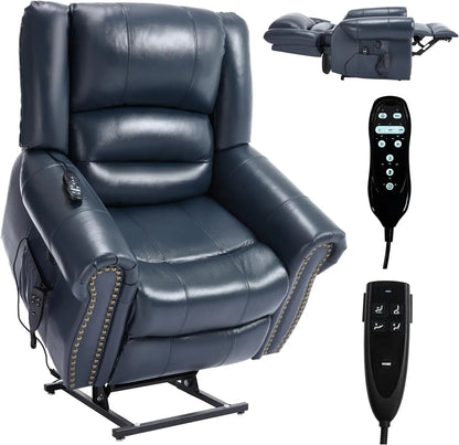 Dual Motor Power Lift Chair, Lay Flat Recliner Chair, Electric Recliner with Massage and Heat for Elderly, Remote Control, Infin