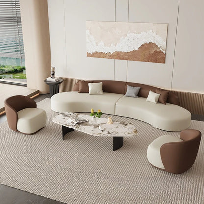 Nordic Fabric Sofa Office Business Reception Sofa Coffee Table Combination Beauty Salon Negotiation Leather Sofa