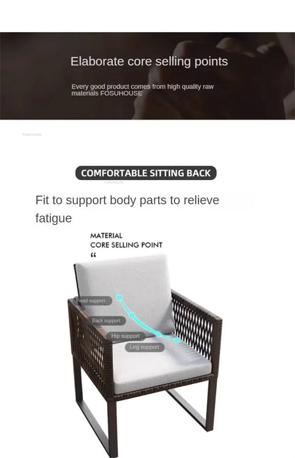 Terrace Garden Rattan Outdoor Chair Leisure Tea Table Patio Outdoor Furniture Set Outdoor Table and Chairs Garden Furniture Sets