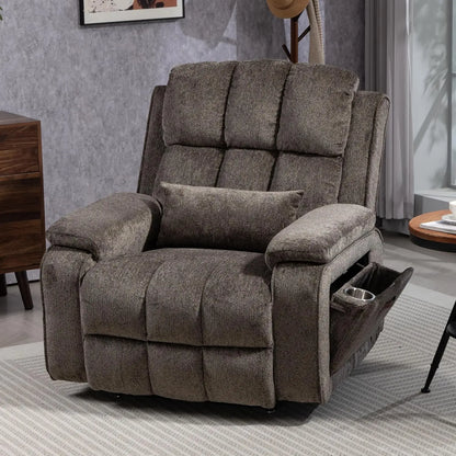Dual Motor Power Lift Recliner for Elderly Adults with Heat Massage Lay Flat Feature Wireless Remote Cup Holder Customizable