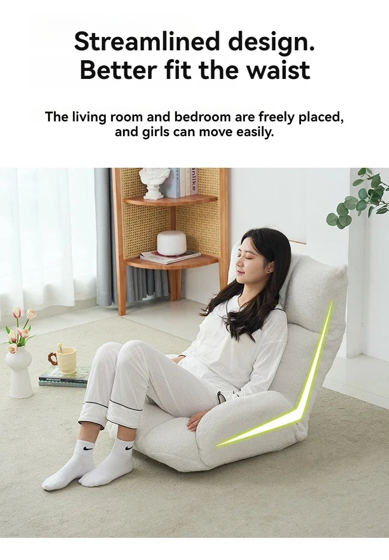 Cloud roll folding lazy sofa tatami backrest bay window lounge chair living room bedroom balcony floor internet famous sofa
