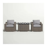 Cozy 2-Person Rattan Wicker Seating Group with Plush Cushions for Outdoor Gatherings - Fully Assembled Patio Furniture Set