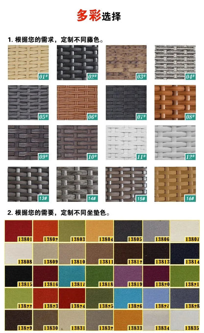 Outdoor rattan round sofa villa terrace courtyard rattan art hotel leisure area reception rattan sofa waterproof combination