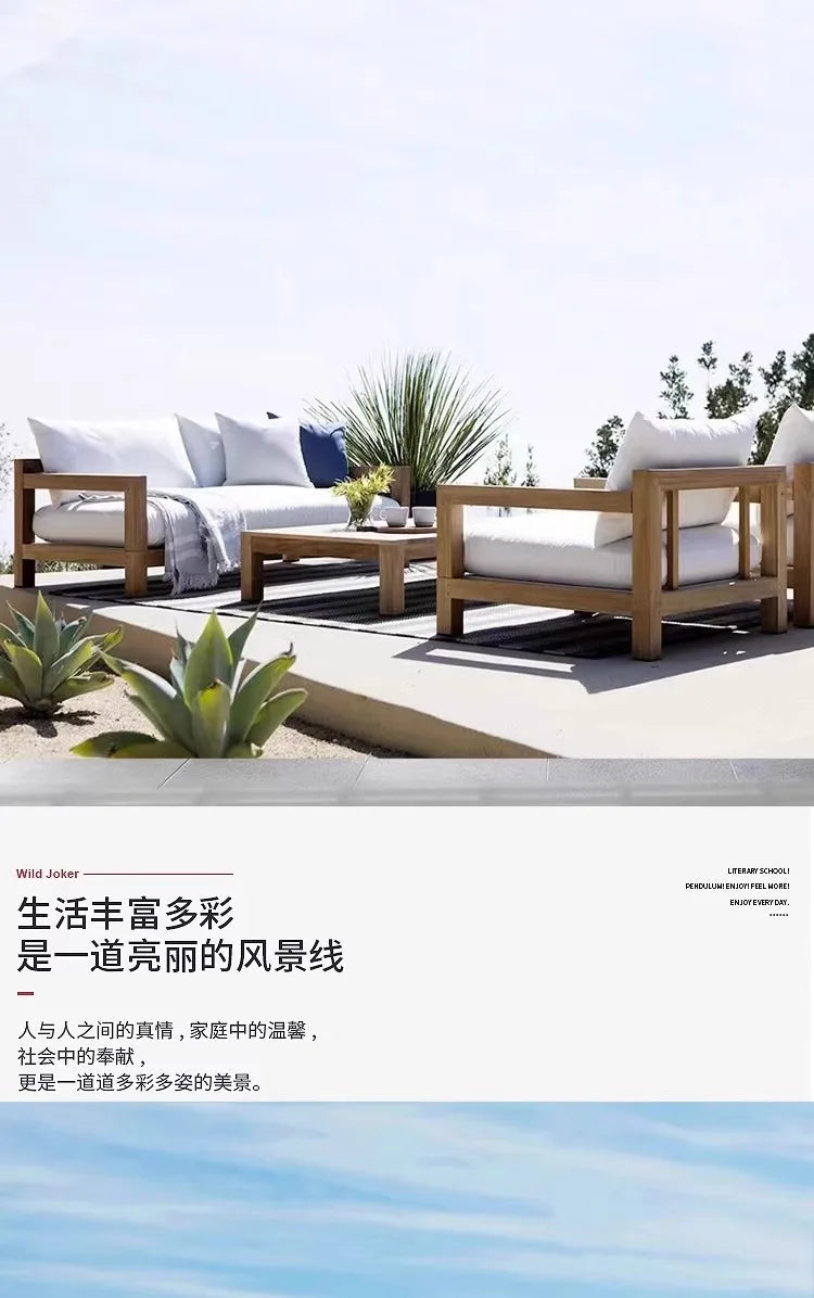 Nordic Designer Outdoor Sofas Villa Courtyard Wood Minimalist Design Garden Sofas Fashion Lawn Furniture Sillas Lshysf