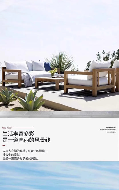 Nordic Designer Outdoor Sofas Villa Courtyard Wood Minimalist Design Garden Sofas Fashion Lawn Furniture Sillas Lshysf