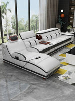 Massage sofa minimalist top layer cowhide home living room Italian minimalist leather art
