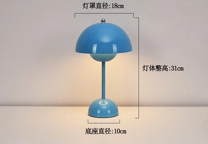 Nordic modern minimalist bedroom bedside lamp creative  flower bud cream style small table