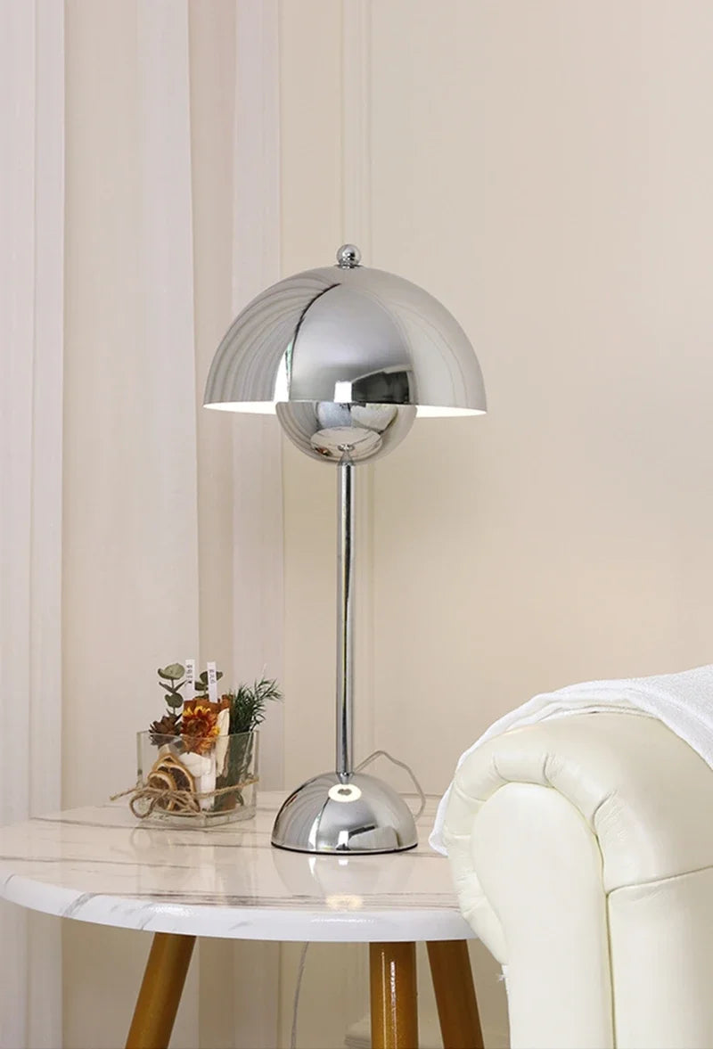Nordic modern minimalist bedroom bedside lamp creative  flower bud cream style small table