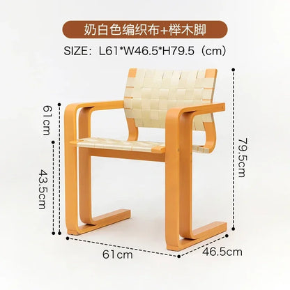 Danish Design Mid-Ancient Dining Chair Solid Wood Armrest Armchair Subnet Red Ins Simple Desk Chair